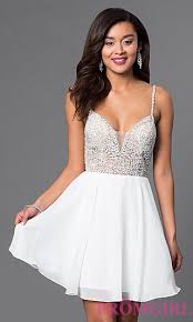 Short Illusion Jeweled Bodice Homecoming Dress White Short Dress Sweetheart Homecoming Dress White Homecoming Dresses