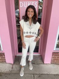 Black Orchid- Cindy Slant Fray- Sweet Cream - Dukes Online