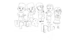 Download now gambar upin ipin untuk mewarnai anak paud drawings happy eid. Upin Ipin Sketsa Youtube