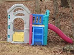 A cool outdoor playhouse with a slide. Playset Outdoor Plastic Playhouse Play Houses
