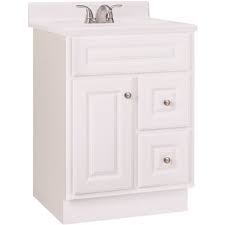 According to the national kitchen & bath association, the standard bathroom vanity depth is 21 inches. Glacier Bay Part Hwh24d Glacier Bay Hampton 24 In W X 21 In D X 33 5 In H Bath Vanity Cabinet Only In White Bathroom Vanities Without Tops Home Depot Pro