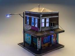 joshua smith black shadow trading cie miniature light up building with graffiti street art joshua smith street art graffiti street art