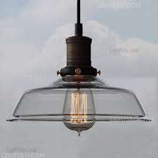Retro Industrial Pendant Light With Glass Shade