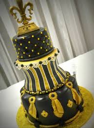 New Orleans Themed Birthday Cakes Thanks To Tyler And Blaise Burley For Sending Saints Cake Cakes Wedding Football Birthday Cake New Orleans Saints New Orleans