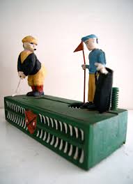 Vintage Cast Iron Golf Coin Bank Etsy Coin Bank Toy Bank Cast Iron