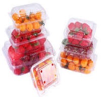 Clear disposable plastic PET clamshell fruit vegetable packaging container
