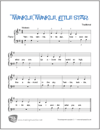 The downloadable piano sheet music is in a pdf file format. Twinkle Twinkle Little Star Free Beginner Piano Sheet Music
