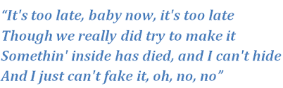 Even if you have a lot of eggs and you're in your 20s or early 30s, your chance of getting pregnant in any given month is 1 out of 4, according to acog. It S Too Late By Carole King Song Meanings And Facts