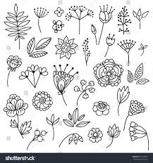Set Of Floral Ornaments For Your Design Fleur Dessin Facile Dessins Au Marqueur Doodling De Fleurs