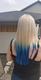 Punk rock blue hair streaks. Hair By Mary What A Day For Ice Blonde And Blue Hair Facebook