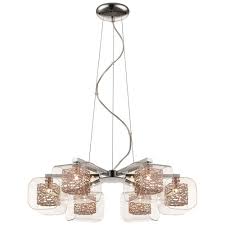 Easy fit copper ceiling light shade modern intertwined ring design acrylic jewel. Sorrento 6 Light Polished Chrome And Copper Ceiling Pendant