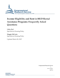 income eligibility and rent in hud rental assistance