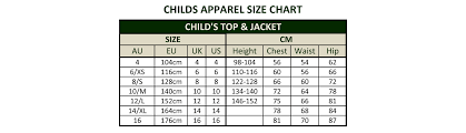 Childs Apparel Size Chart Jpg Dublin Clothing Australia
