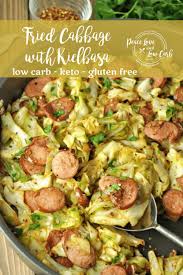 Add sausage and stir fry until it begins to lightly brown. Fried Cabbage With Kielbasa Low Carb Paleo Gluten Free