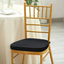 2 Thick Black Velvet Memory Foam Seat Cushion Chiavari Chair Cushion Pads With Velcro Strap And Removable Velvet Cover Chair Cushions Memory Foam Seat Cushion Chiavari Chairs