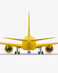 Airliner Mockup Back View In Vehicle Mockups On Yellow Images Object Mockups