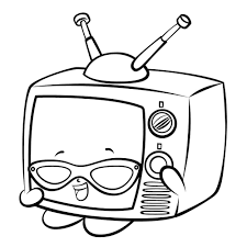 Kids watching tv coloring page. Teenie Tv Shopkin Coloring Page Free Printable Coloring Pages For Kids
