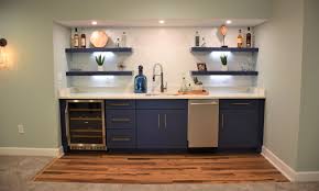 Perfect for a household that loves to host and entertain, a bar space provides everything you need! Navy Wet Bar In 2020 Basement Bar Designs Modern Basement Finishing Basement