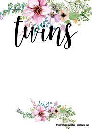 Free Printable Twin Baby Shower Invitations Templates Twin Girls Baby Shower Invitations Twins Baby Shower Invitations Baby Shower Invites For Girl