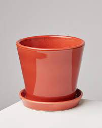 Purslane in cast iron bean pot. Palmera Orange Terracotta Plant Pot Medium Oliver Bonas Us