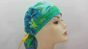 Surgical Cap Ponytail Style-fasset Lavinia Green-cotton 100%