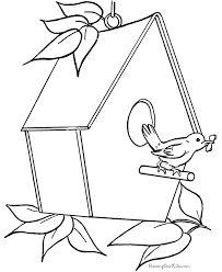 Set up a table outside and keep kids of all ages occupied with these spring pictures to color. House Coloring Page Coloring Home