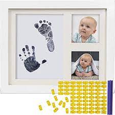 Amazon Com Baby Ink Hand And Footprint Kit Handprint Picture Frame For Newborns Safe Clean Touch Ink Pad For Prints Best New Mom And Shower Gift Foot Impression Photo Keepsake