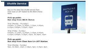 Buses leave at least once or twice every hour. Pergi Ikea Cheras Naik Free Shuttle Bus Budak Bandung Laici