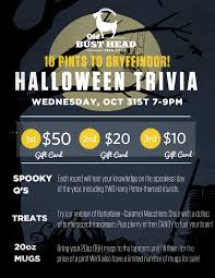 Create free quiz night flyers, posters, social media graphics and videos in minutes. Halloween Trivia Night Old Bust Head