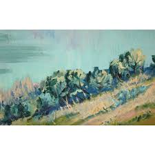 Glassy Lake and Purple Mountain Landscape by Horace Shaw