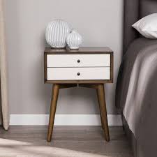 George Oliver Monahan 2 Drawer Nightstand In 2020 Minimalist Nightstand Vintage Bedside Table 2 Drawer Nightstand