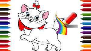 Livrinho para colorir da gatinha marie. Aprendendo A Desenhar E Pintar A Marie Arco Iris Animacoes E Desenhos Para Criancas Youtube