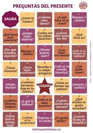 Preguntas Del Presente Spanish Classroom Activities Learning Spanish Teaching Spanish