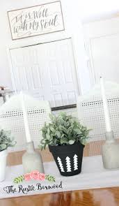 Black And White Pots Diy Diy Geometric Pots The Rustic Boxwood Diy Pots Geometric Stencil Chalk Paint Makeover Transformation Thrifty Black Diy House Projects Diy Diy Posts