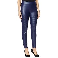 Exclusive Dg2 By Diane Gilman Faux Leather And Ponte Moto Legging