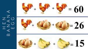 1 leads to key no. Maths Puzzle Hen Egg Banana Puzzle Step By Step Solution Puzzle Solver Youtube