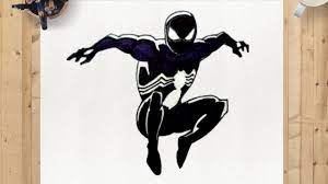 How To Draw Spider Man, Spiderman Drawing, Venom Spiderman, Black Costume Spider  Man, Symbiote - Youtube