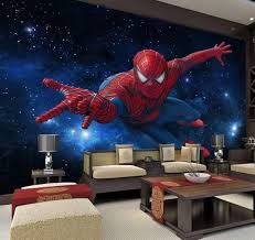 3d Mural Wallpaper Superhero Spiderman Wallpaper Living Room Bedroom Murals Spiderman Room