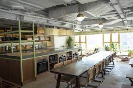 This Hip Hong Kong Apartment Building Nails Small Space Living Communal Kitchen Apartment Building Modern Dining Room