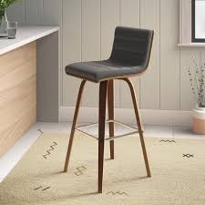 Trystan Swivel Bar Counter Stool Upholstery Brown Seat Height Counter Stool 26 Seat Height Color Counter Stools Counter Stools With Backs Bar Stools