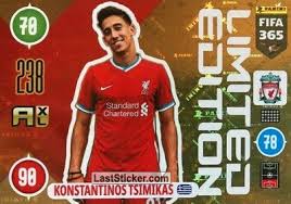 Great attacking threat which is refreshing Card Le Kts Konstantinos Tsimikas Panini Fifa 365 2020 2021 Adrenalyn Xl Laststicker Com