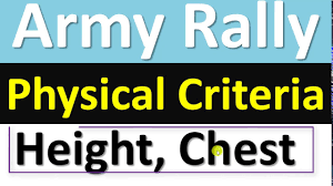 Army Rally Physical Criteria Minimum Height Weight