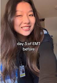 before and after my first 3 EMT training shifts 😄 too realistic #emt  #premed #work #before #after #fyp