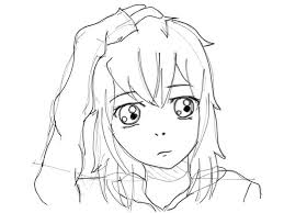 The transverse line should also divide the face into two halves. Unfinished Outline Of Anime Girl Spark Of Art Digital Art People Figures Animation Anime Comics Anime Artpal