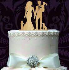 Family Wedding Cake Topper With Girl Boys And Dog Bride And Groom Silhoue Wedding Cake Toppers Unique Rustic Wedding Cake Toppers Family Wedding Cake Toppers