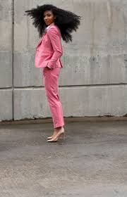 Black And Pink Suit Women Pin On White Collar Glam
