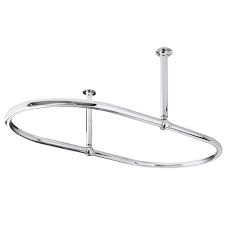 Many black interior of the room, choose a black curtain rod. Old London Chrome Oval Shower Curtain Rail With Middle Mounts Lda010 At Victorian Plumbing Uk