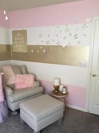 Add fabric and accessories in pink, yellow, or even red for a color pop. Pink And Gold Baby Girl Nursery Uniquechair Girls Room Paint Girl Nursery Room Baby Girl Nursery Room