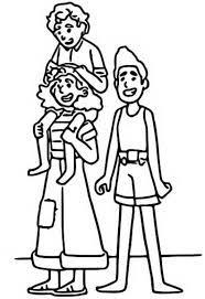 Familia feliz en la página del libro para colorear parque. Dibujos Para Colorear Luca Morning Kids