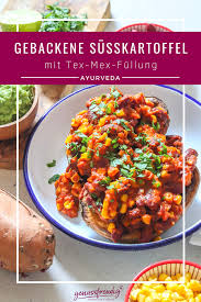 Gebackene Susskartoffel Mit Tex Mex Fullung Genussfreudig Rezept Rezepte Gebackene Susskartoffel Susskartoffel Rezept Ofen